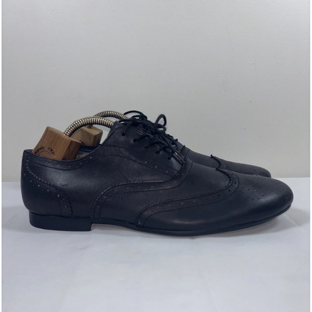 Bed Stu Cobbler Series Mens 9.5 Black Leather Wingtip Oxford Shoes Office Career